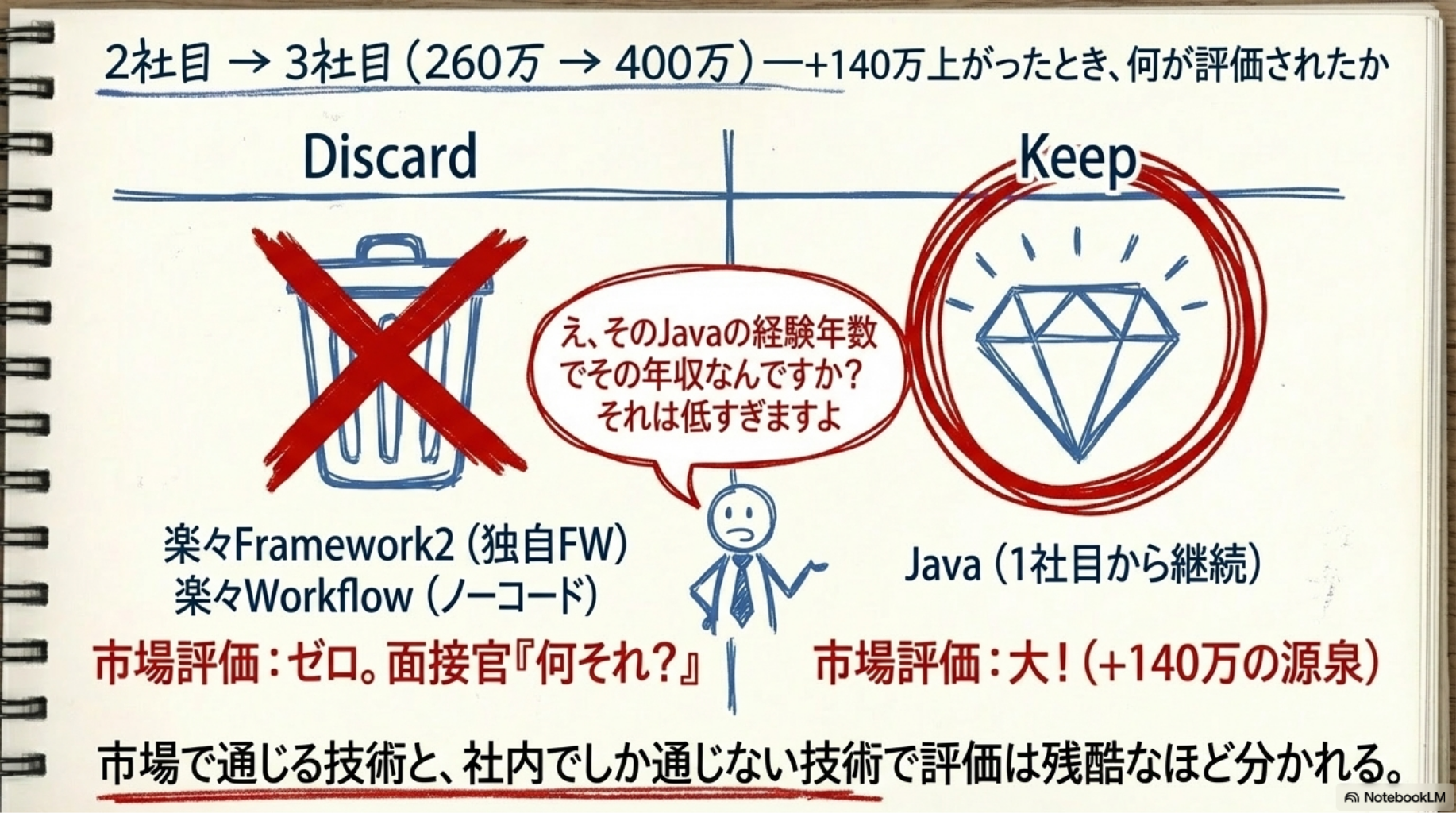 2社目 → 3社目（260万 → 400万）――+140万上がったとき、何が評価されたか