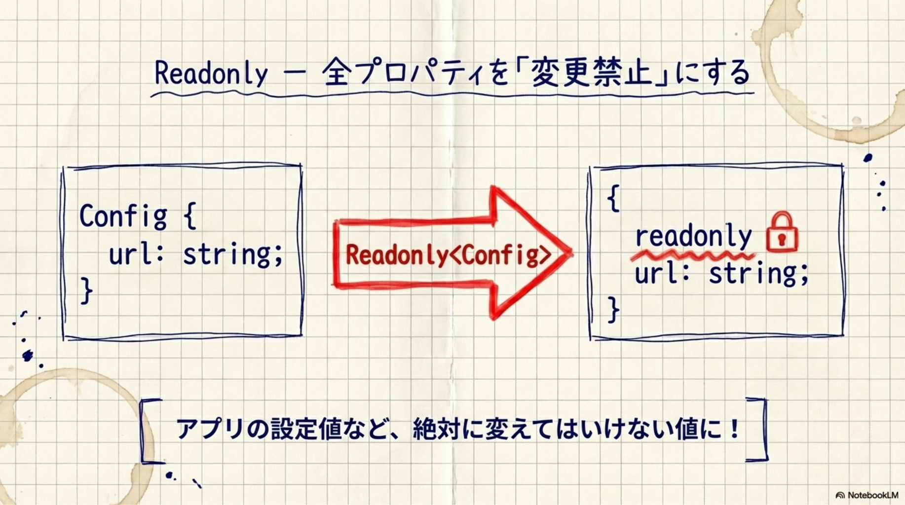 Readonly — 全プロパティを「変更禁止」にする