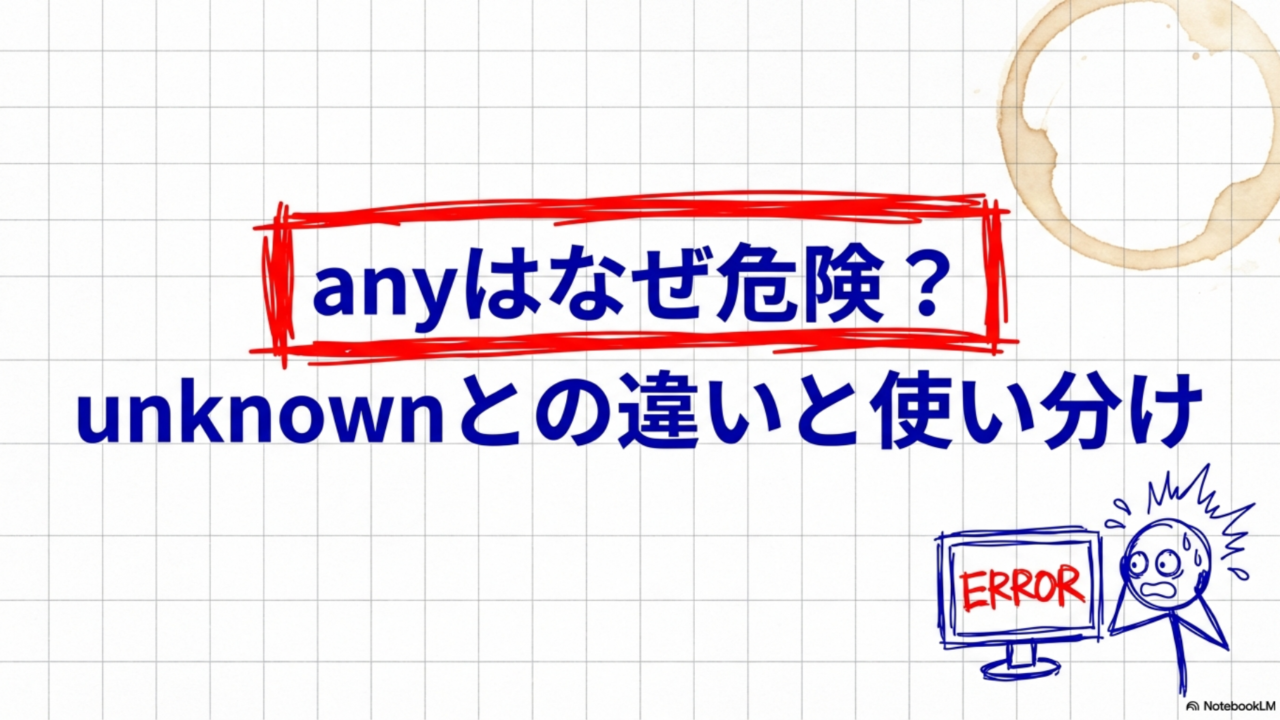 TypeScriptのanyはなぜ危険？unknownとの違いと使い分けを整理する