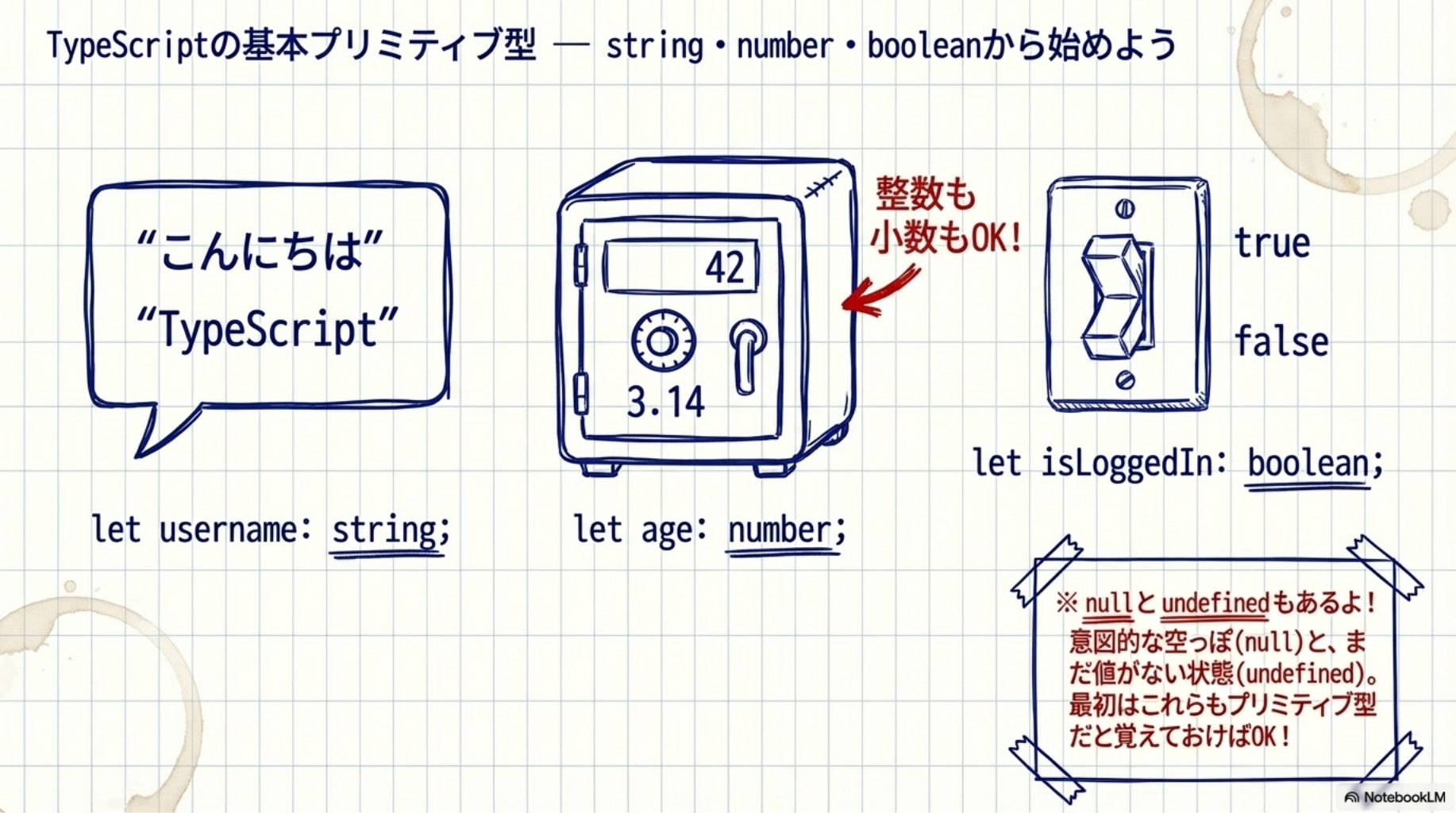 TypeScriptの基本プリミティブ型 — string・number・booleanから始めよう