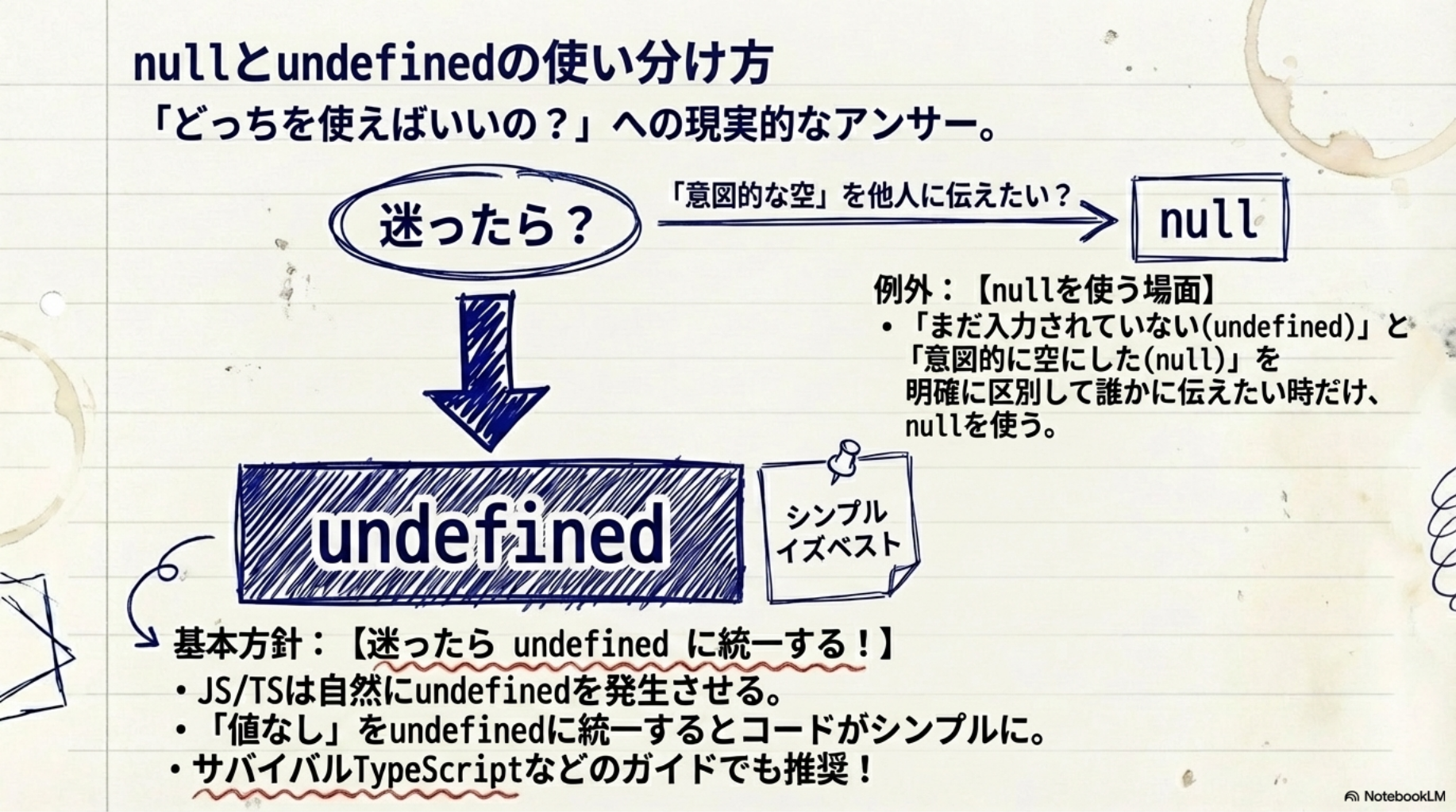 nullとundefinedの使い分け方