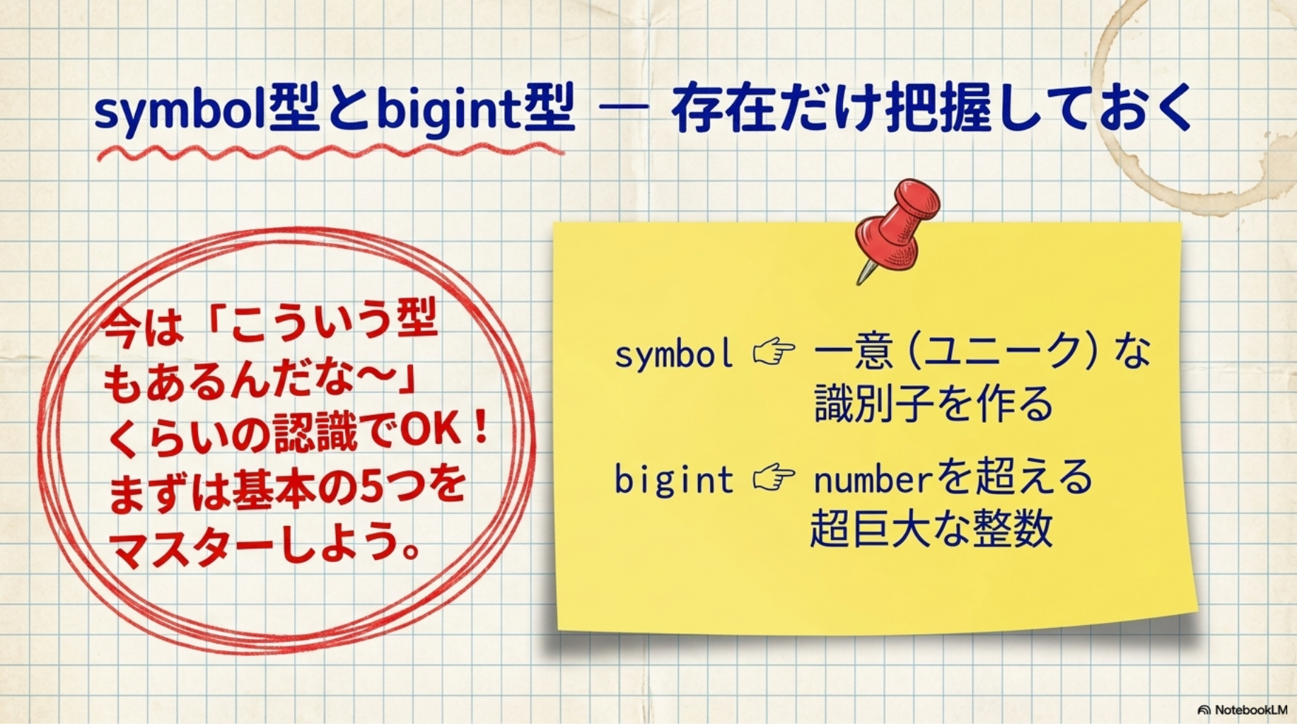 symbol型とbigint型 — 存在だけ把握しておく