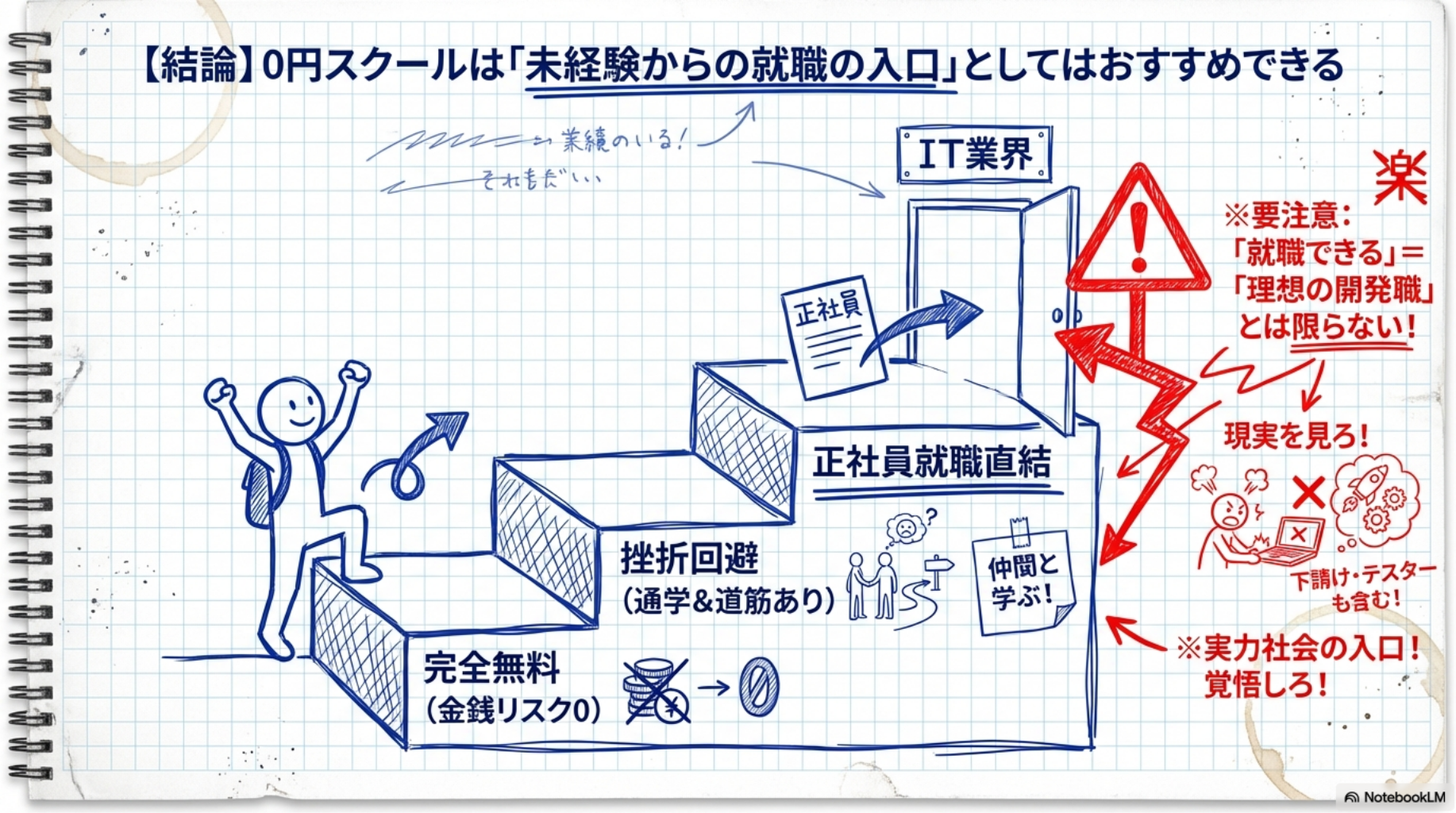 【結論】0円スクールは「未経験からの就職の入口」としてはおすすめできる