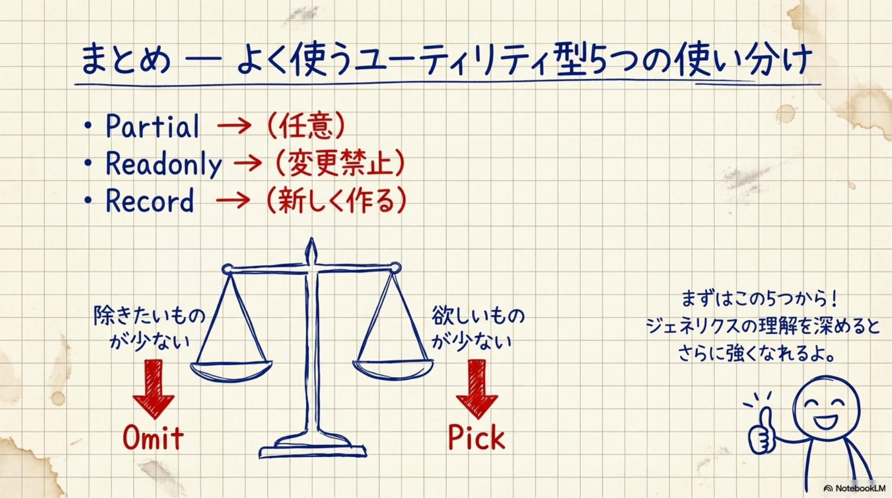 まとめ — よく使うユーティリティ型5つの使い分け