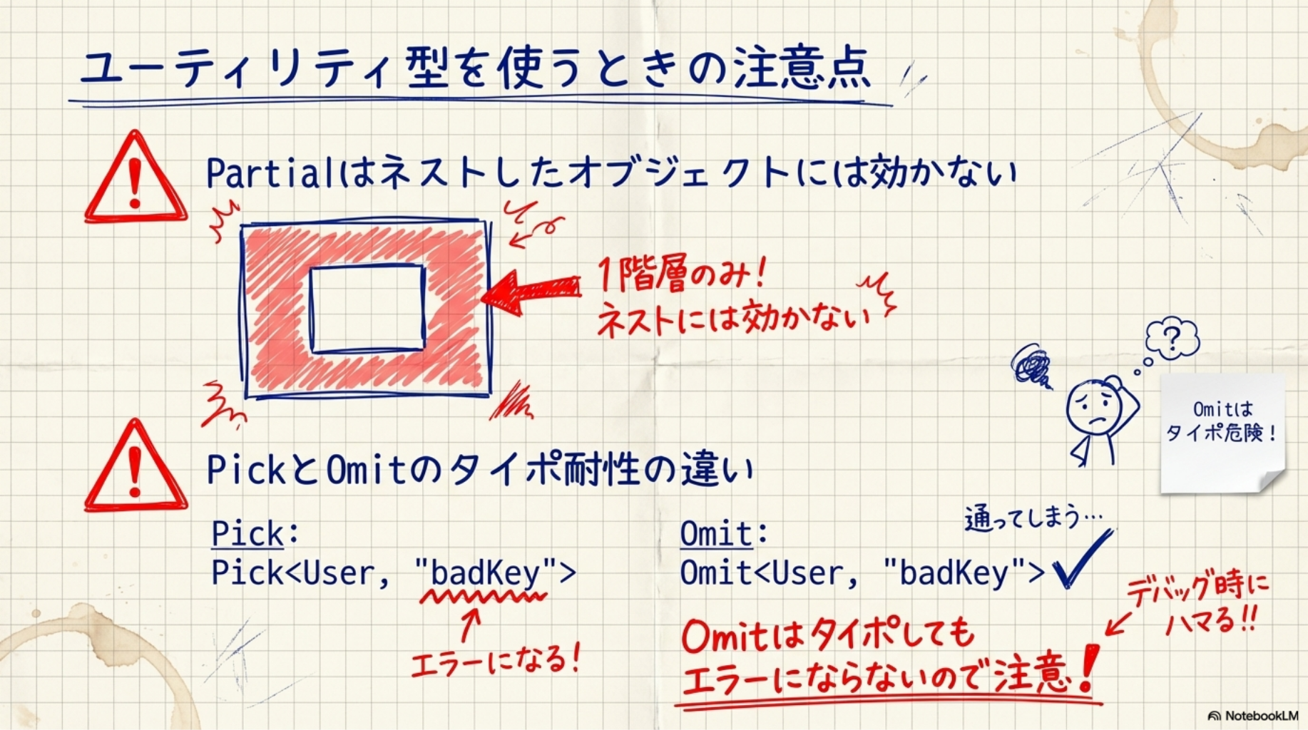 ユーティリティ型を使うときの注意点