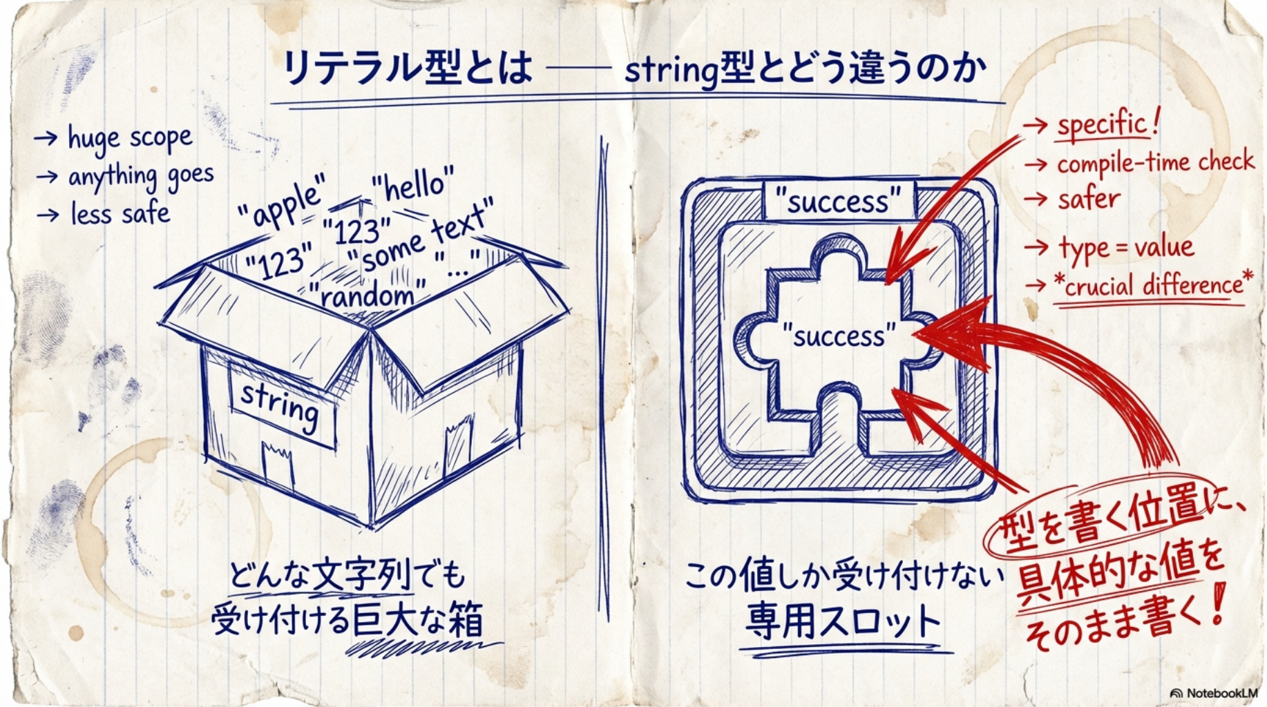 リテラル型とは — string型とどう違うのか