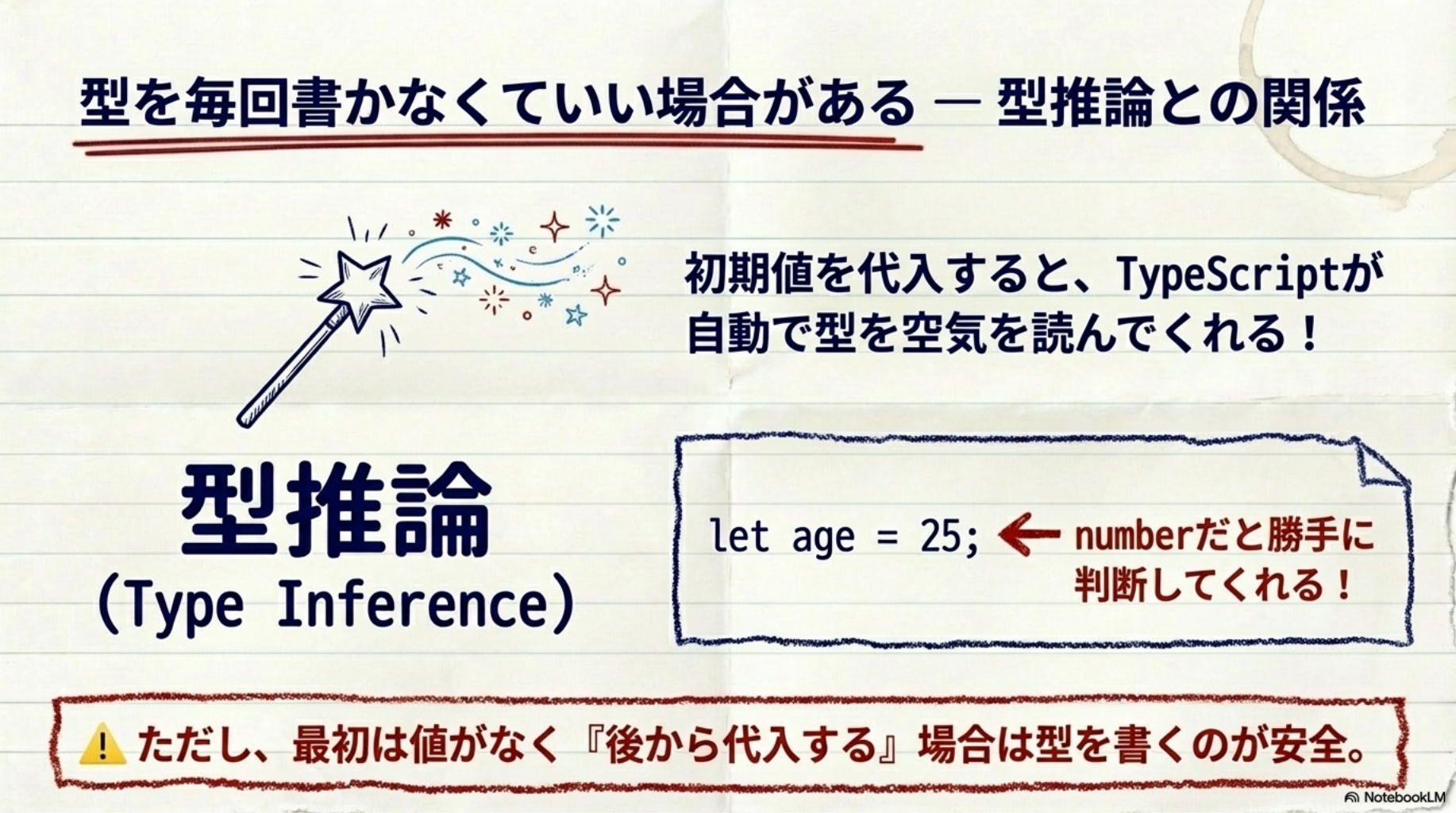 型を毎回書かなくていい場合がある — 型推論との関係